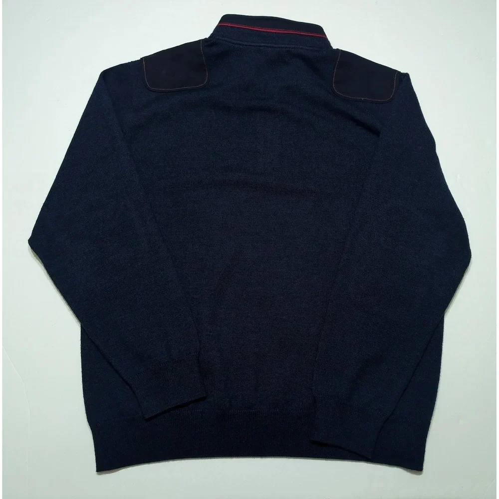 ORVIS 100% Merino Wool 1/2 Zip Sweater Hunting Elbow Patches 2ER1 Upton Large L